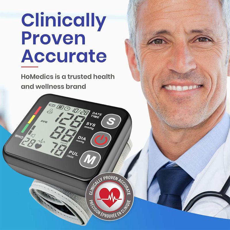 Blood Pressure Monitors Portable LCD Digital Upper Arm Measuring Tool Fully Automatic High-precision Medical Equipment Heart Rate Pulse Meter Sphygmomanometer Tensiometer Health Monitors