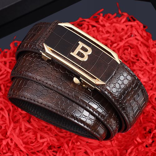 Hot Selling Men Belts Crocodile Pattern Men's Belt High-Quality Automatic Buckle Belt Fashionable Trendy Men's Accessories Casual Business Jeans Belts, Luxury Designer Brands for Men