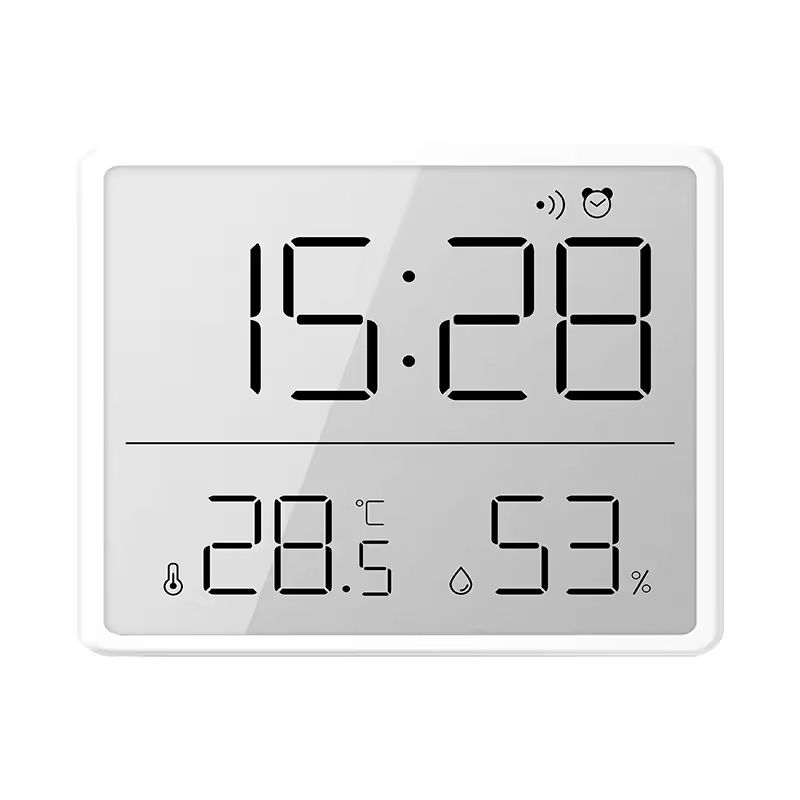 Digital alarm clock large screen date temperature and humidity display multi-function desk refrigerator wall-mounted magnetic household hygrometer clock