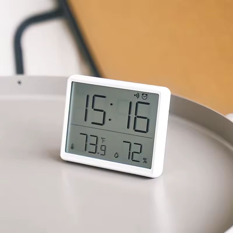 Digital alarm clock large screen date temperature and humidity display multi-function desk refrigerator wall-mounted magnetic household hygrometer clock