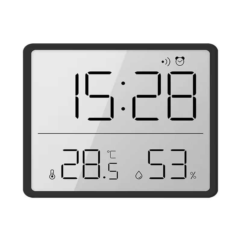 Digital alarm clock large screen date temperature and humidity display multi-function desk refrigerator wall-mounted magnetic household hygrometer clock