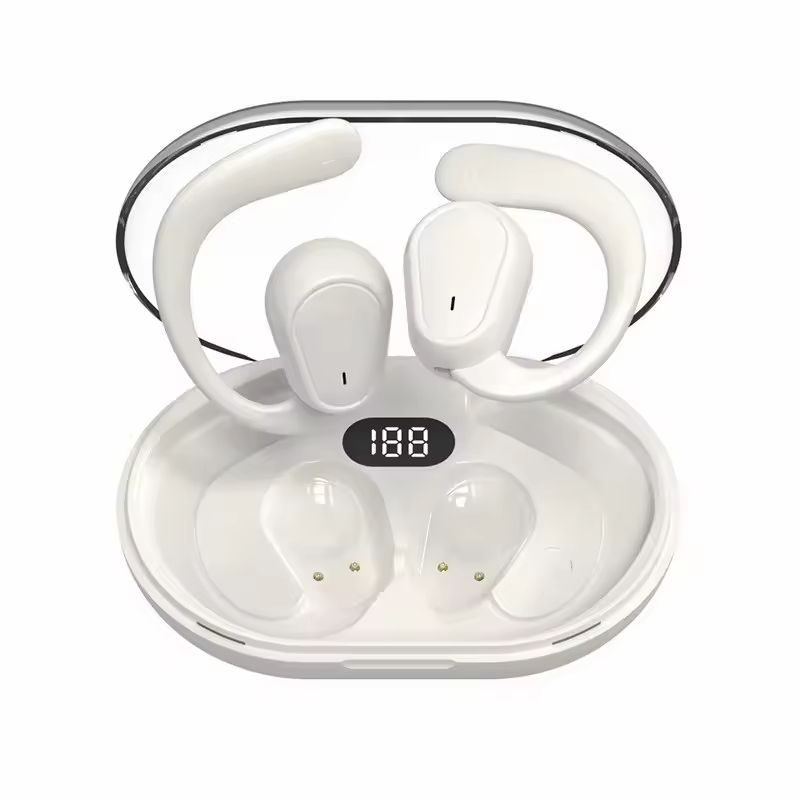 Bluetooth Earphone Wireless Earpods Ultra-long Battery Life Painless Ear-hook Sports Earphone Waterproof Noise Reduction Earbuds LED Digital Display HIFI Stereo Headset Phones Accessories