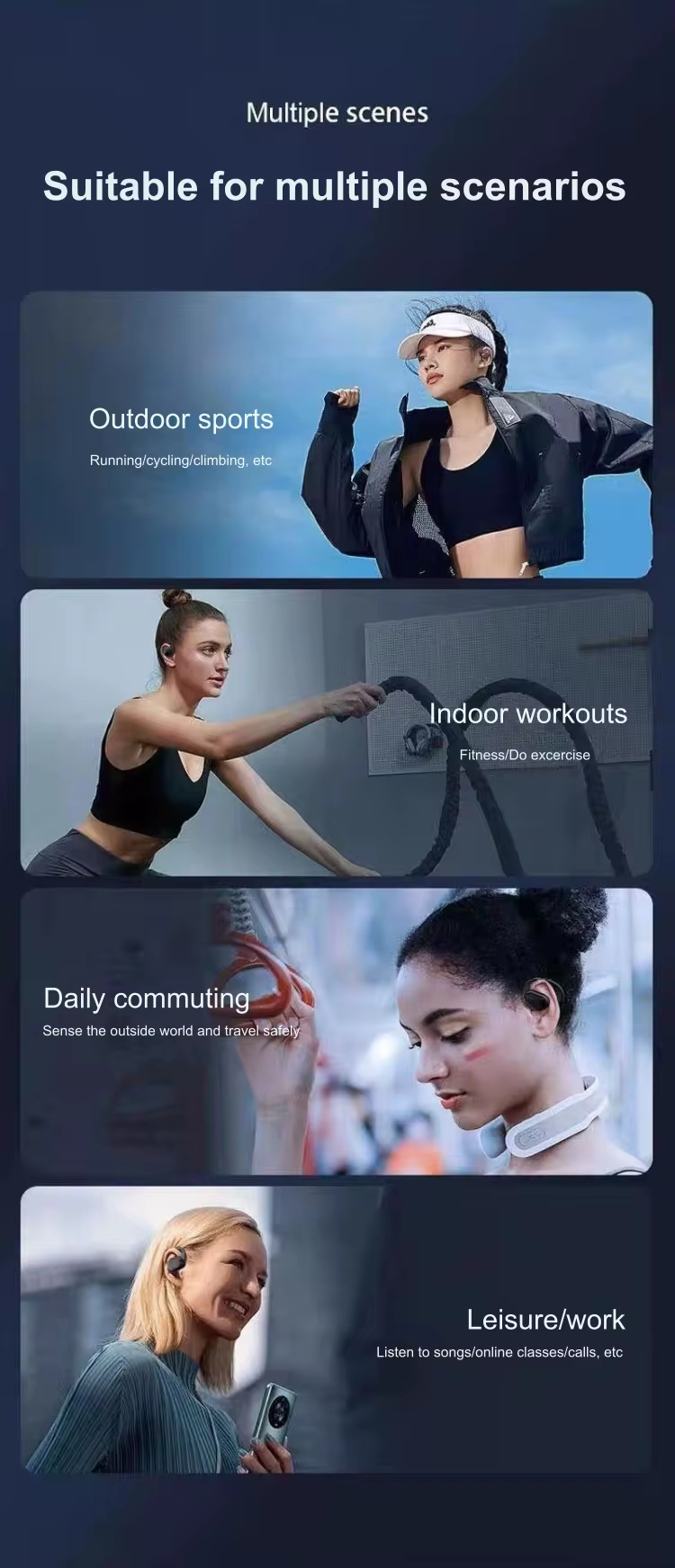 Bluetooth Earphone Wireless Earpods Ultra-long Battery Life Painless Ear-hook Sports Earphone Waterproof Noise Reduction Earbuds LED Digital Display HIFI Stereo Headset Phones Accessories