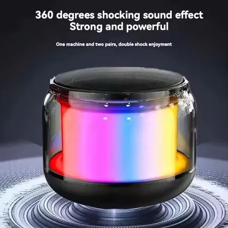 Bluetooth Speakers Portable Colorful Lights Mini Speakers Wireless Speakers 360 Surround Sound High-quality Subwoofe Long battery life Outdoor Speakers AUX Audio TF Card USB Playback