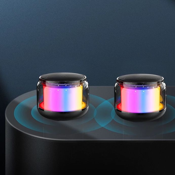 Bluetooth Speakers Portable Colorful Lights Mini Speakers Wireless Speakers 360 Surround Sound High-quality Subwoofe Long battery life Outdoor Speakers AUX Audio TF Card USB Playback