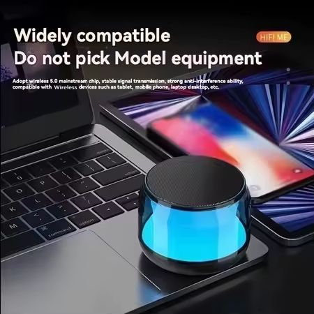Bluetooth Speakers Portable Colorful Lights Mini Speakers Wireless Speakers 360 Surround Sound High-quality Subwoofe Long battery life Outdoor Speakers AUX Audio TF Card USB Playback