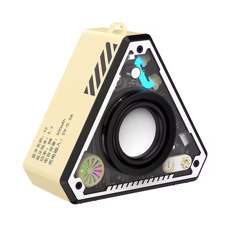 Wireless Bluetooth Speaker Outdoor Portable Wireless Subwoofer Speaker Mecha Style Bass Speaker LED Light Karaoke Machine RGB Light TWS Good for Party