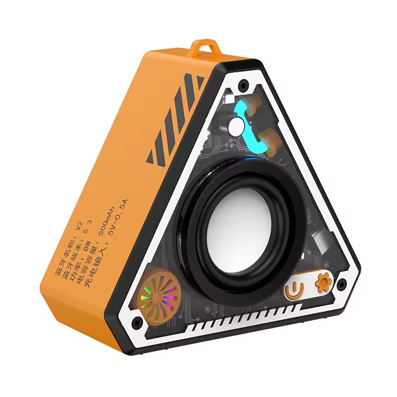 Wireless Bluetooth Speaker Outdoor Portable Wireless Subwoofer Speaker Mecha Style Bass Speaker LED Light Karaoke Machine RGB Light TWS Good for Party
