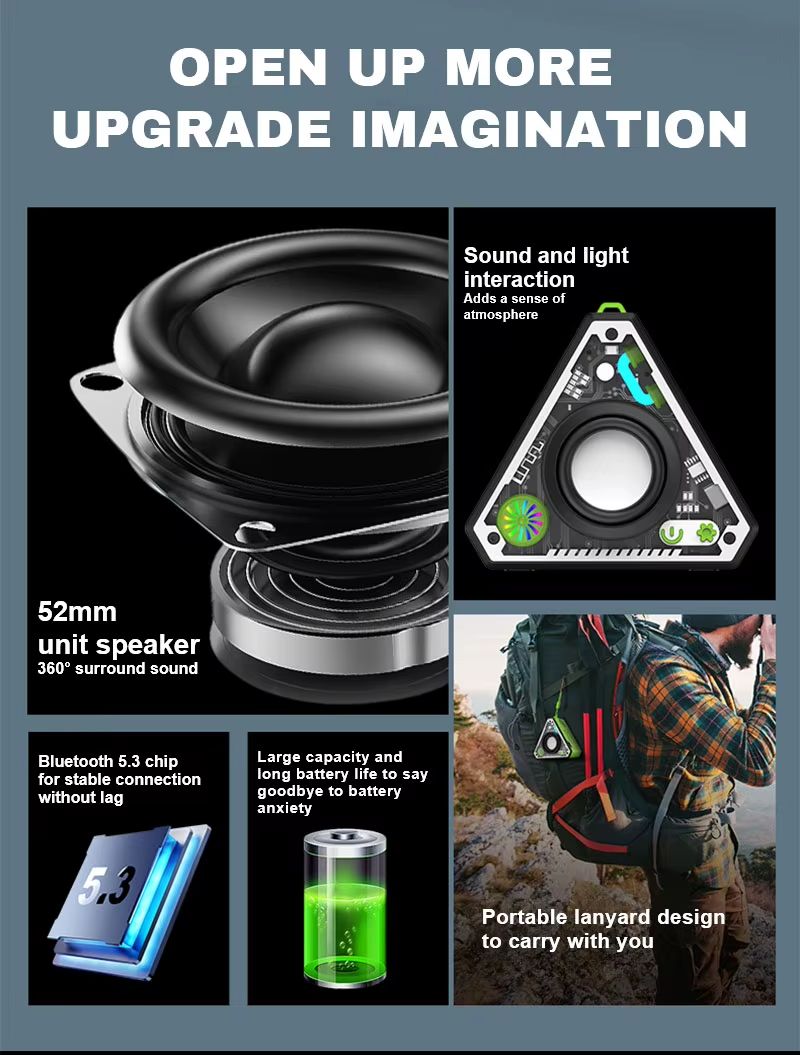 Wireless Bluetooth Speaker Outdoor Portable Wireless Subwoofer Speaker Mecha Style Bass Speaker LED Light Karaoke Machine RGB Light TWS Good for Party