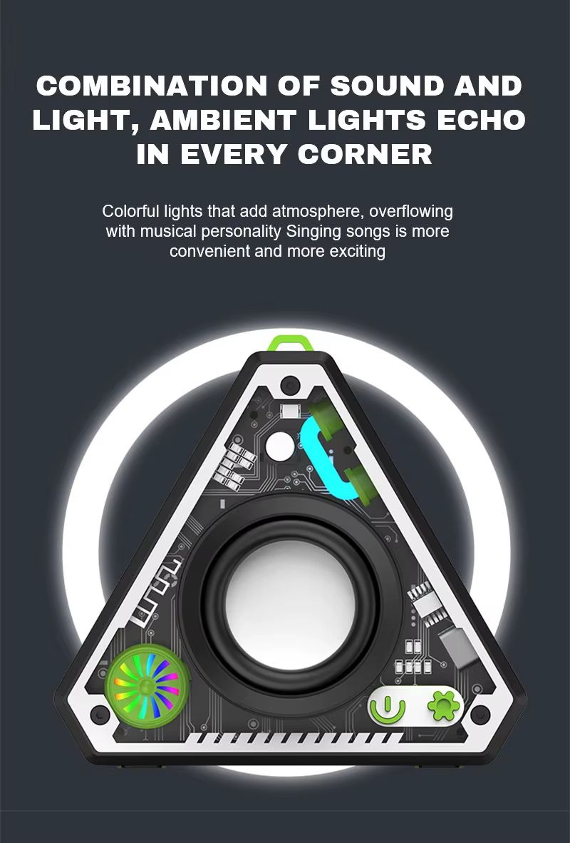 Wireless Bluetooth Speaker Outdoor Portable Wireless Subwoofer Speaker Mecha Style Bass Speaker LED Light Karaoke Machine RGB Light TWS Good for Party