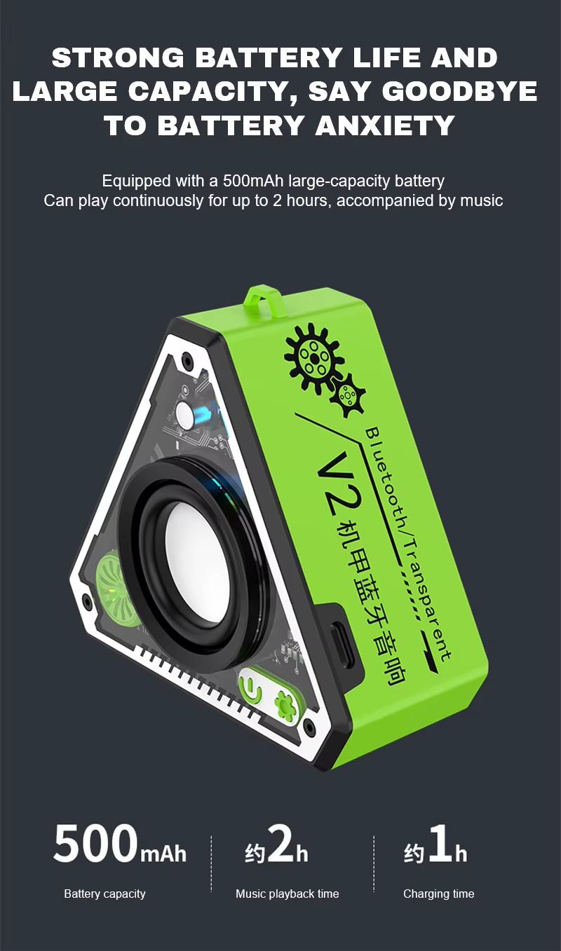 Wireless Bluetooth Speaker Outdoor Portable Wireless Subwoofer Speaker Mecha Style Bass Speaker LED Light Karaoke Machine RGB Light TWS Good for Party