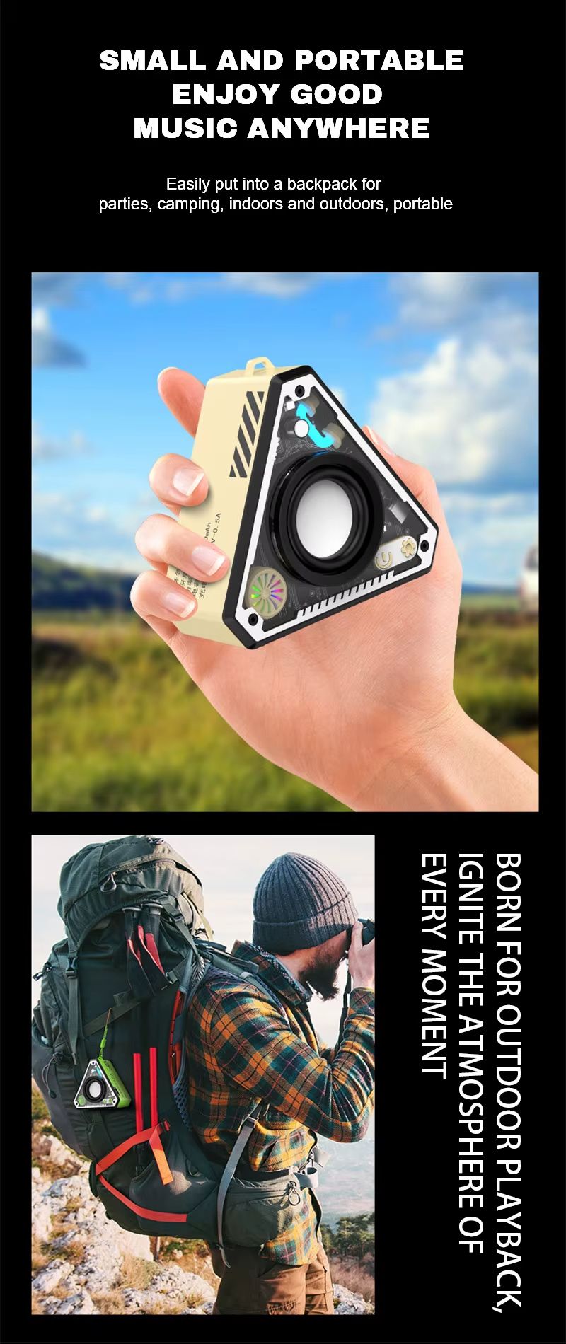 Wireless Bluetooth Speaker Outdoor Portable Wireless Subwoofer Speaker Mecha Style Bass Speaker LED Light Karaoke Machine RGB Light TWS Good for Party