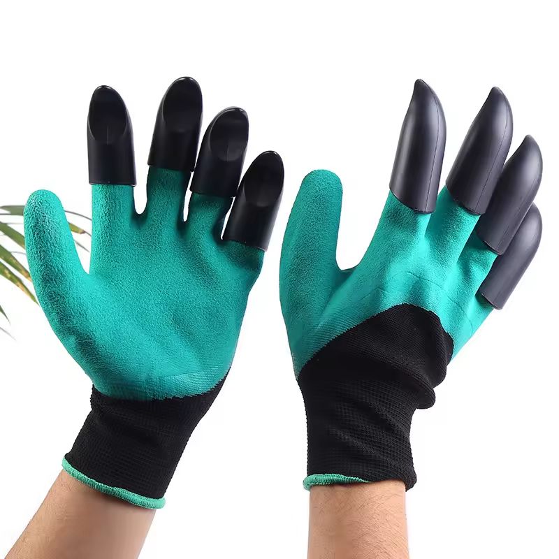 Gardening gloves with claws breathable digging gloves garden vegetable gardening industry planting non-slip wear-resistant waterproof rubber work gloves with claws digging planting tools