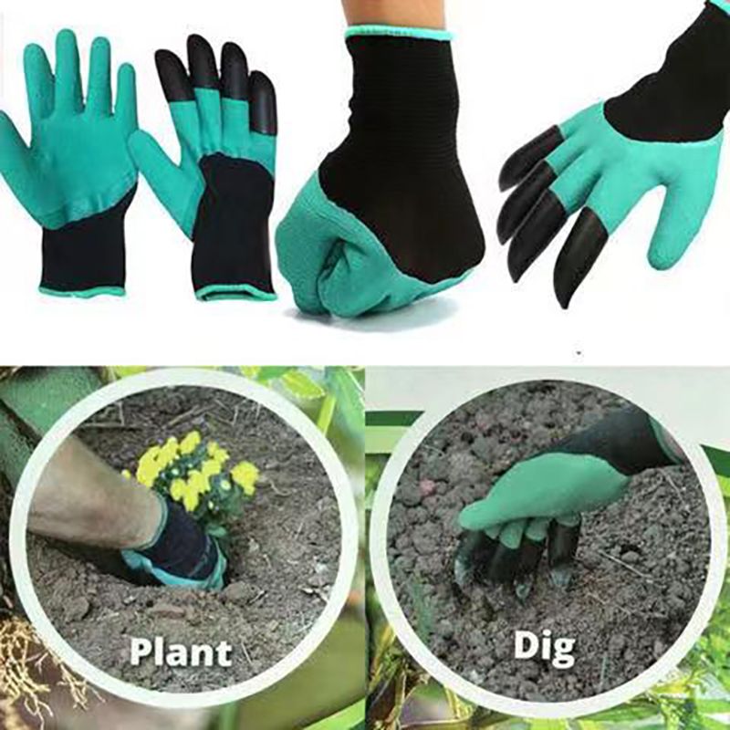 Gardening gloves with claws breathable digging gloves garden vegetable gardening industry planting non-slip wear-resistant waterproof rubber work gloves with claws digging planting tools