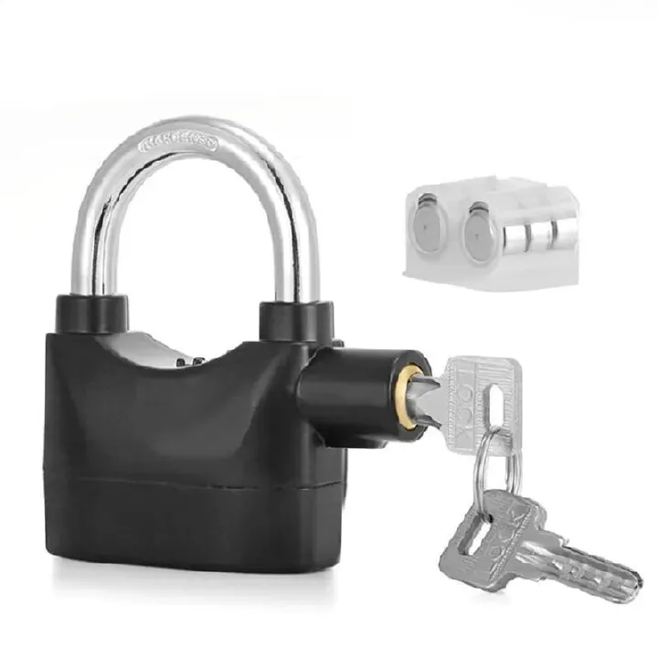 Anti-theft lock alarm lock household sensor induction alarm aluminum alloy padlock warehouse door lock bicycle motorcycle disc brake lock padlock outdoor door loud volume padlock hardware accessories