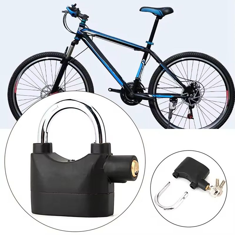 Anti-theft lock alarm lock household sensor induction alarm aluminum alloy padlock warehouse door lock bicycle motorcycle disc brake lock padlock outdoor door loud volume padlock hardware accessories