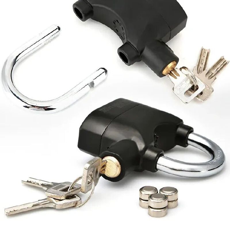 Anti-theft lock alarm lock household sensor induction alarm aluminum alloy padlock warehouse door lock bicycle motorcycle disc brake lock padlock outdoor door loud volume padlock hardware accessories