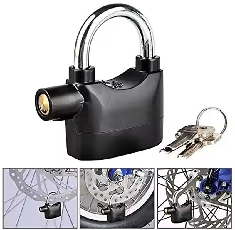 Anti-theft lock alarm lock household sensor induction alarm aluminum alloy padlock warehouse door lock bicycle motorcycle disc brake lock padlock outdoor door loud volume padlock hardware accessories