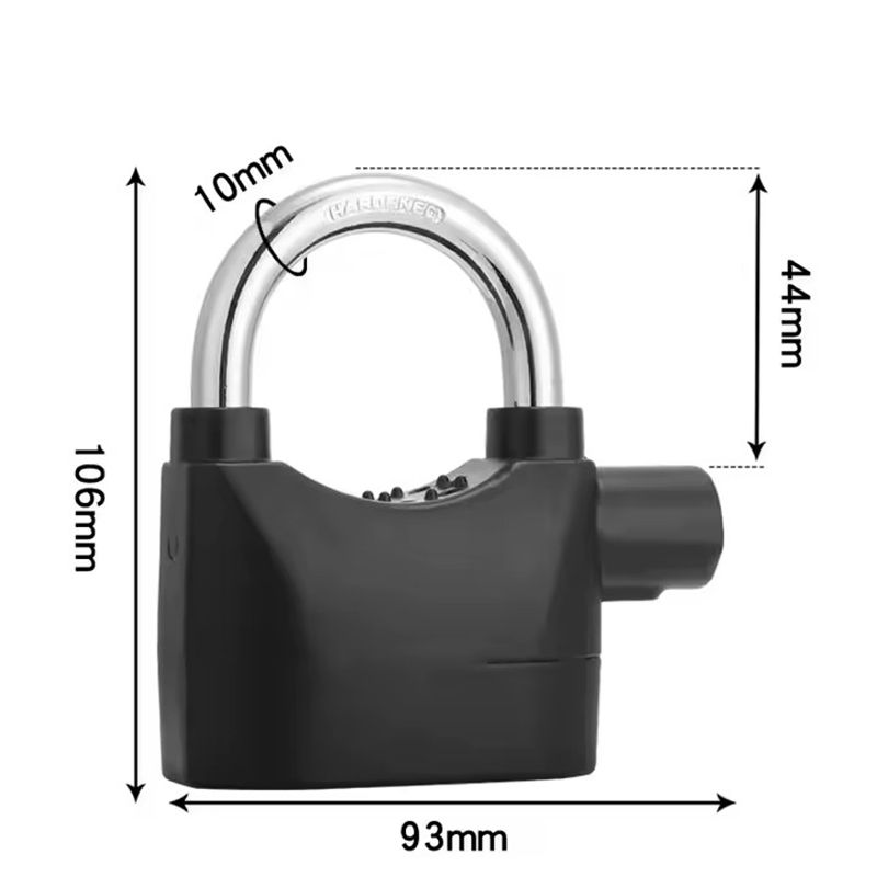 Anti-theft lock alarm lock household sensor induction alarm aluminum alloy padlock warehouse door lock bicycle motorcycle disc brake lock padlock outdoor door loud volume padlock hardware accessories
