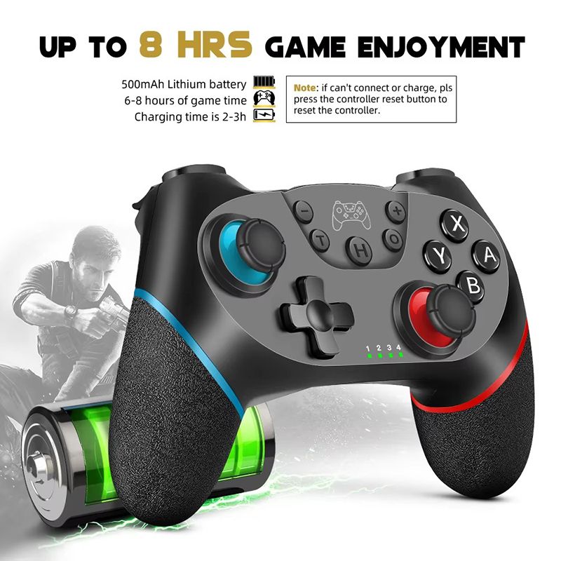 Hot Selling Wireless Controller Gamepad, Adjustable Turbine with Six-Axis Vibration Joystick Controller, Wireless Bluetooth Controller Game Accessories for Nintendo Switch Pro PC/NS Lite Console