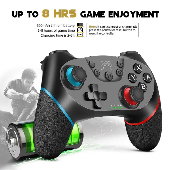 Hot Selling Wireless Controller Gamepad, Adjustable Turbine with Six-Axis Vibration Joystick Controller, Wireless Bluetooth Controller Game Accessories for Nintendo Switch Pro PC/NS Lite Console