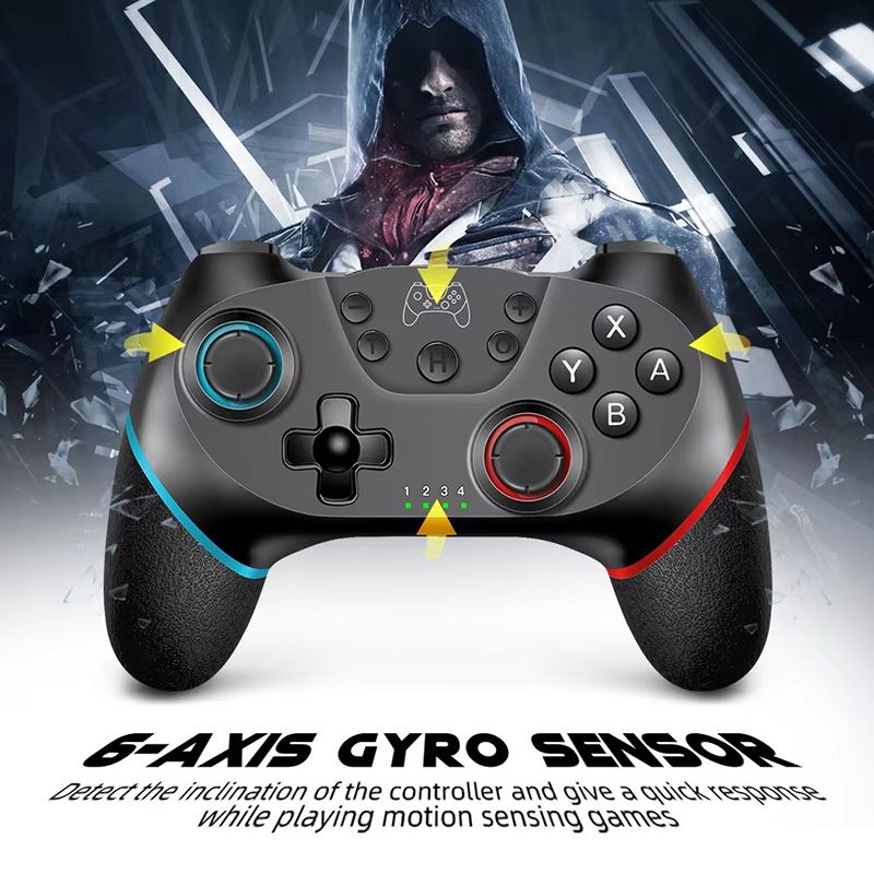 Hot Selling Wireless Controller Gamepad, Adjustable Turbine with Six-Axis Vibration Joystick Controller, Wireless Bluetooth Controller Game Accessories for Nintendo Switch Pro PC/NS Lite Console