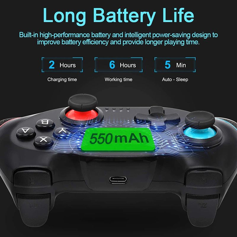 Hot Selling Wireless Controller Gamepad, Adjustable Turbine with Six-Axis Vibration Joystick Controller, Wireless Bluetooth Controller Game Accessories for Nintendo Switch Pro PC/NS Lite Console