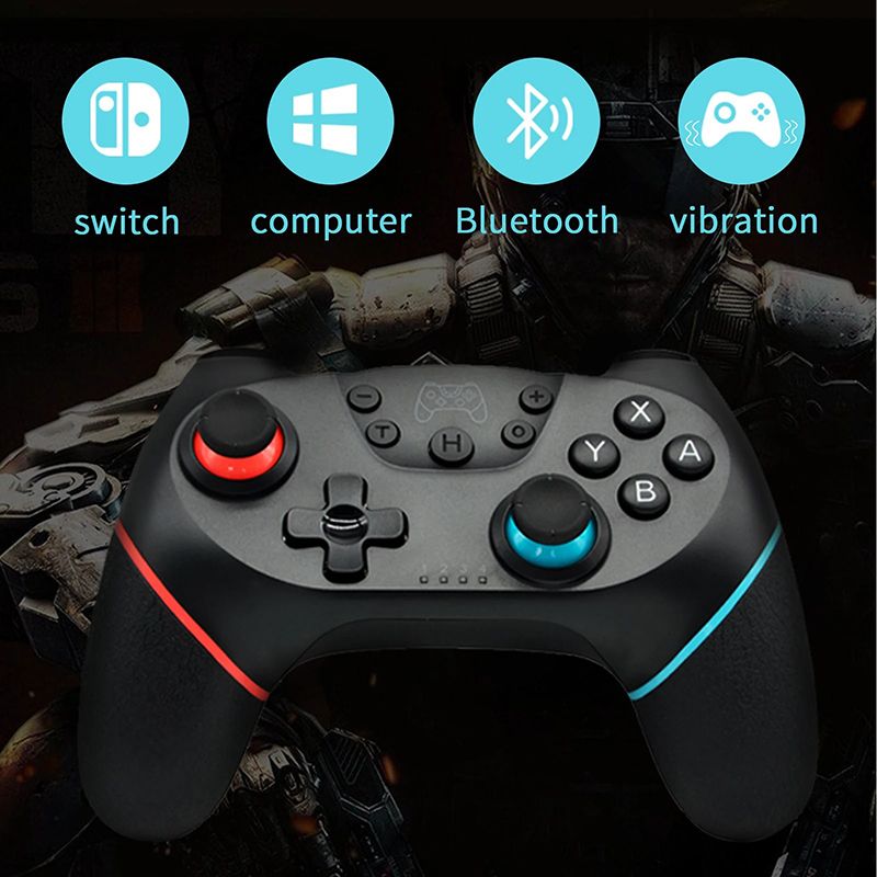 Hot Selling Wireless Controller Gamepad, Adjustable Turbine with Six-Axis Vibration Joystick Controller, Wireless Bluetooth Controller Game Accessories for Nintendo Switch Pro PC/NS Lite Console