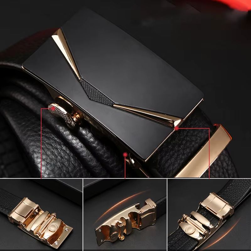 Hot Selling Men's Belts Automatic Buckle Belts Trendy Versatile Textured Middle-aged And Young Business Belts Simple And Fashionable High-end Belts Men Accessories