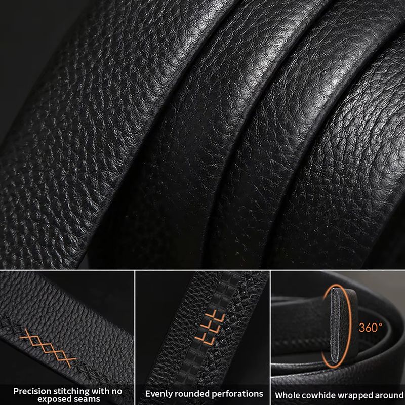 Hot Selling Men's Belts Automatic Buckle Belts Trendy Versatile Textured Middle-aged And Young Business Belts Simple And Fashionable High-end Belts Men Accessories