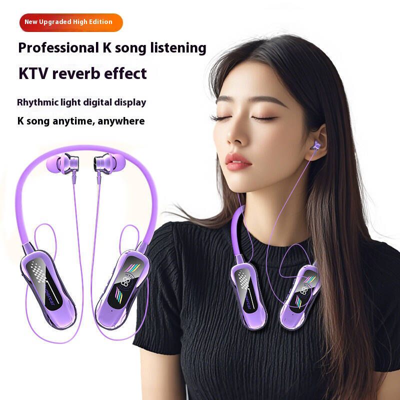 Sports Earphones Wireless Bluetooth Neckband Earphones In-Ear Noise Reduction Earbuds Digital Display Magnetic Headphones Long Standby For Sports Live Karaoke Bluetooth Earpods