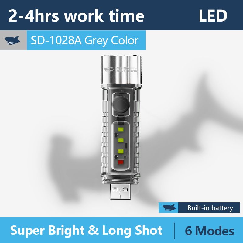 2026 New Portable LED Flashlight Powerful USB Rechargeable Flashlight Strong Light Flashlight Multifunctional Outdoor Lighting Camping Light Work Light Tent Light Spotlight LED Transparent Fluorescent