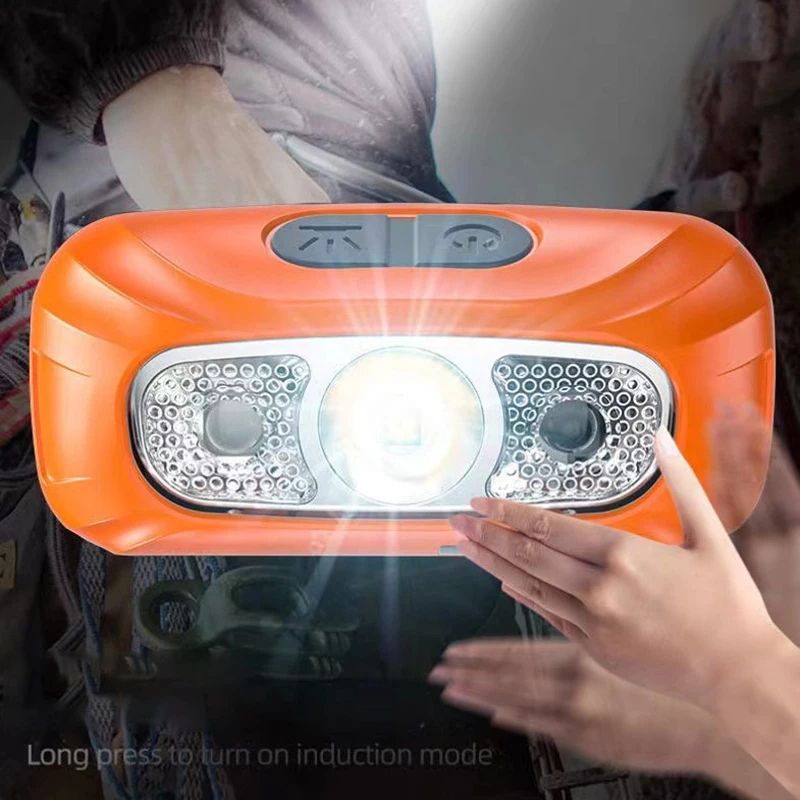 Powerful Headlamp LED Sensor Strong Light Headlamp Mini USB Rechargeable Flashlight Head Light Portable Camping Search Light Outdoor running camping headlamp night fishing lighting strong light