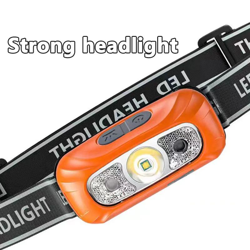 Powerful Headlamp LED Sensor Strong Light Headlamp Mini USB Rechargeable Flashlight Head Light Portable Camping Search Light Outdoor running camping headlamp night fishing lighting strong light