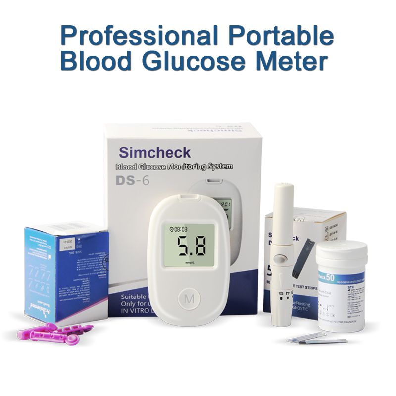 Smart Blood Glucose Meter Portable Blood Glucose Testing LCD Display Accurate Blood Glucose Meter Diabetes Home Blood Glucose Tester Kit Blood Glucose Tester Contains 50pcs Blood Collection Needles