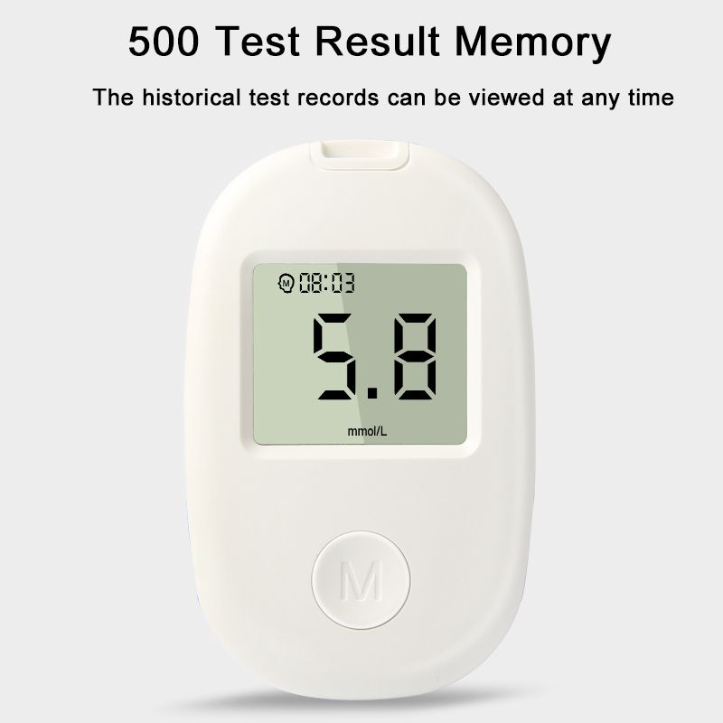 Smart Blood Glucose Meter Portable Blood Glucose Testing LCD Display Accurate Blood Glucose Meter Diabetes Home Blood Glucose Tester Kit Blood Glucose Tester Contains 50pcs Blood Collection Needles