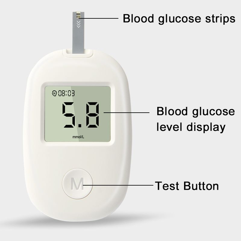 Smart Blood Glucose Meter Portable Blood Glucose Testing LCD Display Accurate Blood Glucose Meter Diabetes Home Blood Glucose Tester Kit Blood Glucose Tester Contains 50pcs Blood Collection Needles