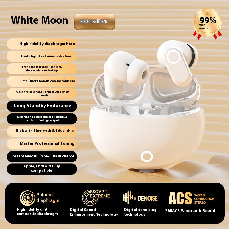 New Wireless Bluetooth Earphone TWS True Wireless In-ear Earbuds Stereo Digital Display 5.4 Long Battery Life Noise Reduction Earpods