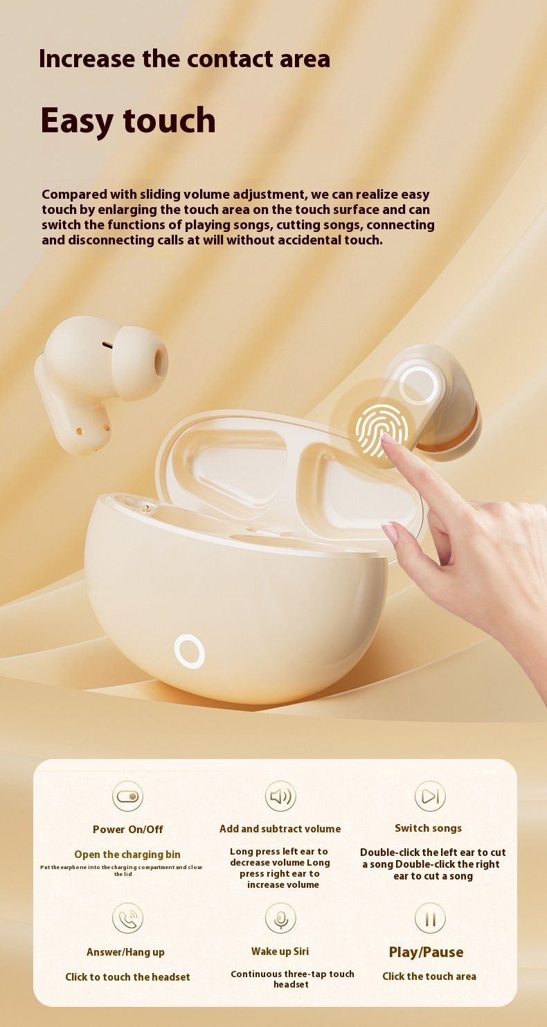 New Wireless Bluetooth Earphone TWS True Wireless In-ear Earbuds Stereo Digital Display 5.4 Long Battery Life Noise Reduction Earpods