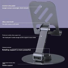 Universal Desktop Mobile Phone Holder Stand For Phone/Pad/Tablet Metal Desktop Mobile Phone Holder Aluminum Alloy Folding Mobile Phone Holder Live Broadcast/TV Series Mobile Accessories Tripods Mounts