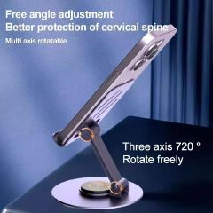 Universal Desktop Mobile Phone Holder Stand For Phone/Pad/Tablet Metal Desktop Mobile Phone Holder Aluminum Alloy Folding Mobile Phone Holder Live Broadcast/TV Series Mobile Accessories Tripods Mounts