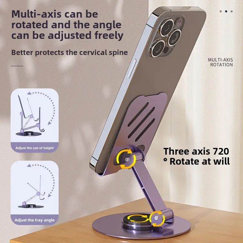 Universal Desktop Mobile Phone Holder Stand For Phone/Pad/tablet Metal desktop mobile phone holder aluminum alloy folding mobile phone holder Live broadcast/TV series Mobile Phone Holder Desktop