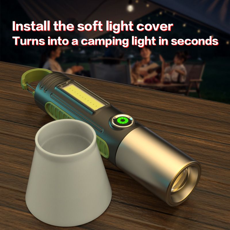 Portab LED Flashlights USB Rechargeable Torch New Upgrades Emergency Strong Powerful Flashlight Multifunctional Outdoor Lighting Accessories Camping Light Work Light Tent Light Focus LED Lamp