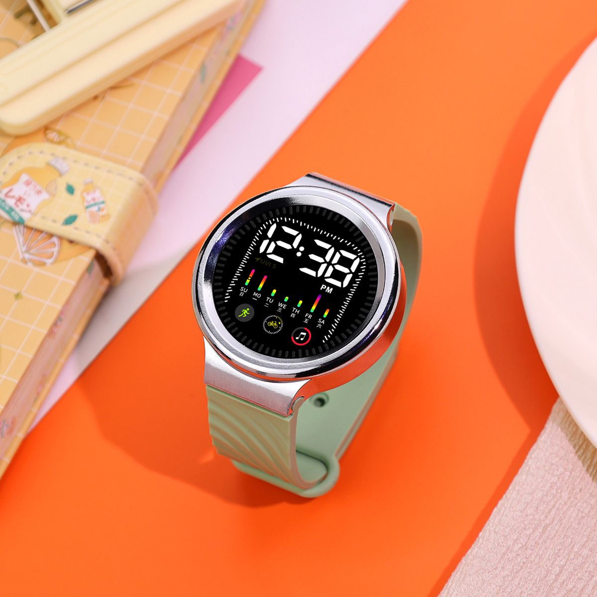 New T9 Stress-Relief Rotating Watch Hot LED Digital Watch Sports Watches Electronic Clock Casual Silicone Wristwatches Sport Wrist Watch For Man Woman Kids Birthday Gift Men Watches Women Wrist watch