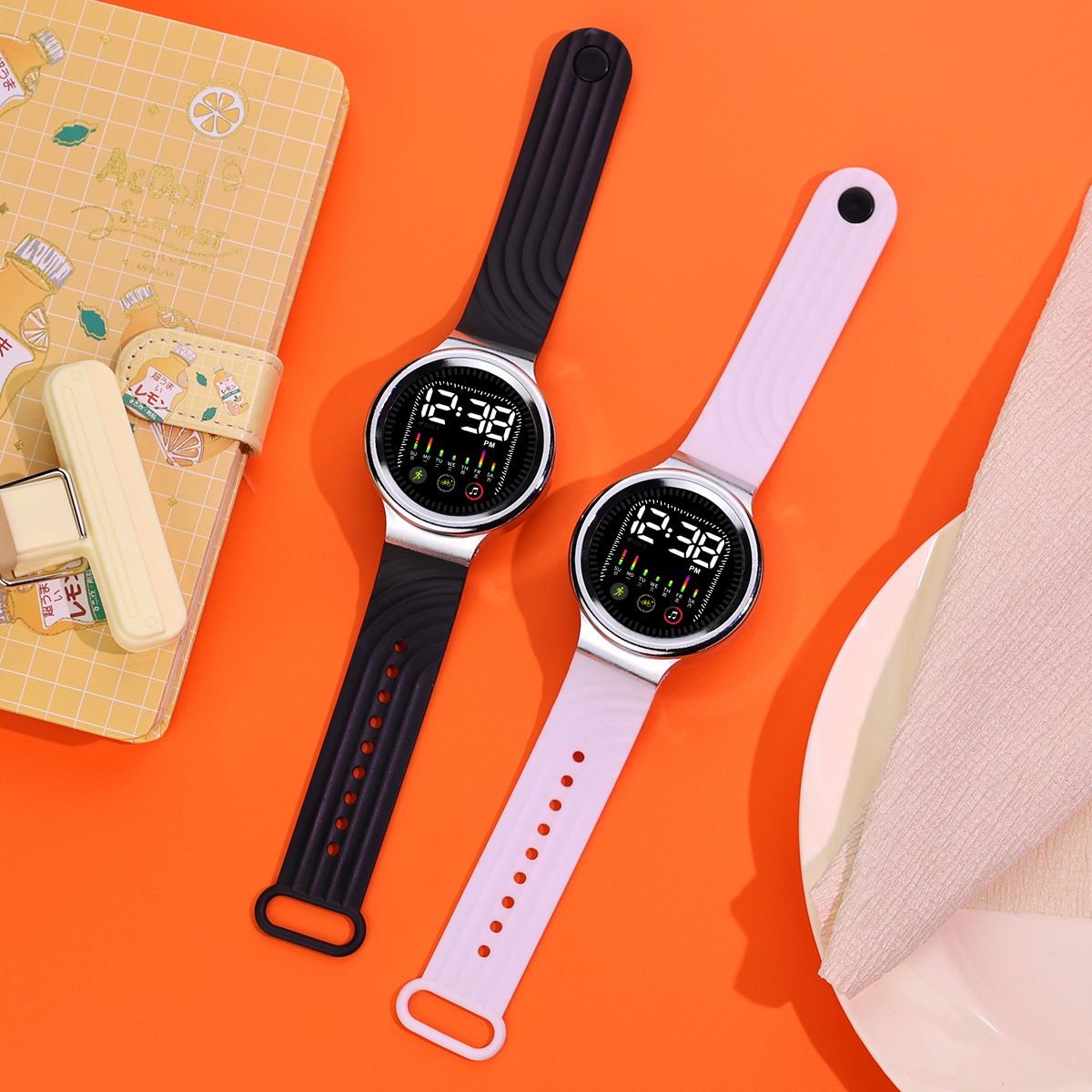 New T9 Stress-Relief Rotating Watch Hot LED Digital Watch Sports Watches Electronic Clock Casual Silicone Wristwatches Sport Wrist Watch For Man Woman Kids Birthday Gift Men Watches Women Wrist watch