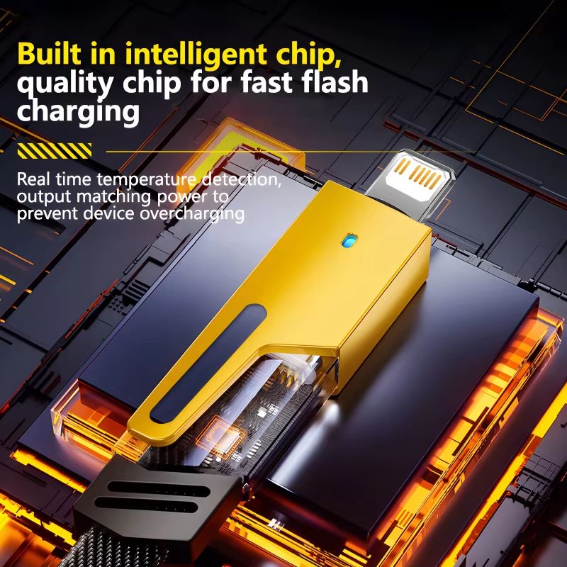 New Upgrade 4-In-1 Charging Cables USB Data Cables Phones Accessories Suitable For Apple, Huawei, Samsung, Xiaomi, OPPO, Realme, ete Charging Cable And Car Data Cable USB Type-C Charging Cable