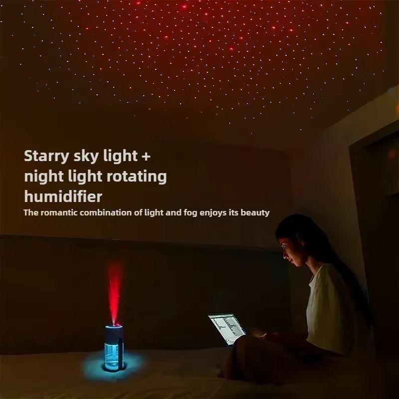 Romantic Starry Sky Lamp Humidifiers Aroma Diffuser For Room Usb Electric Mini Air Cooler Cotton Filter Diffuser Ultrasonic Air Humidifier Essential Oil Diffuser Car Purifier Aroma Anion Mist Maker