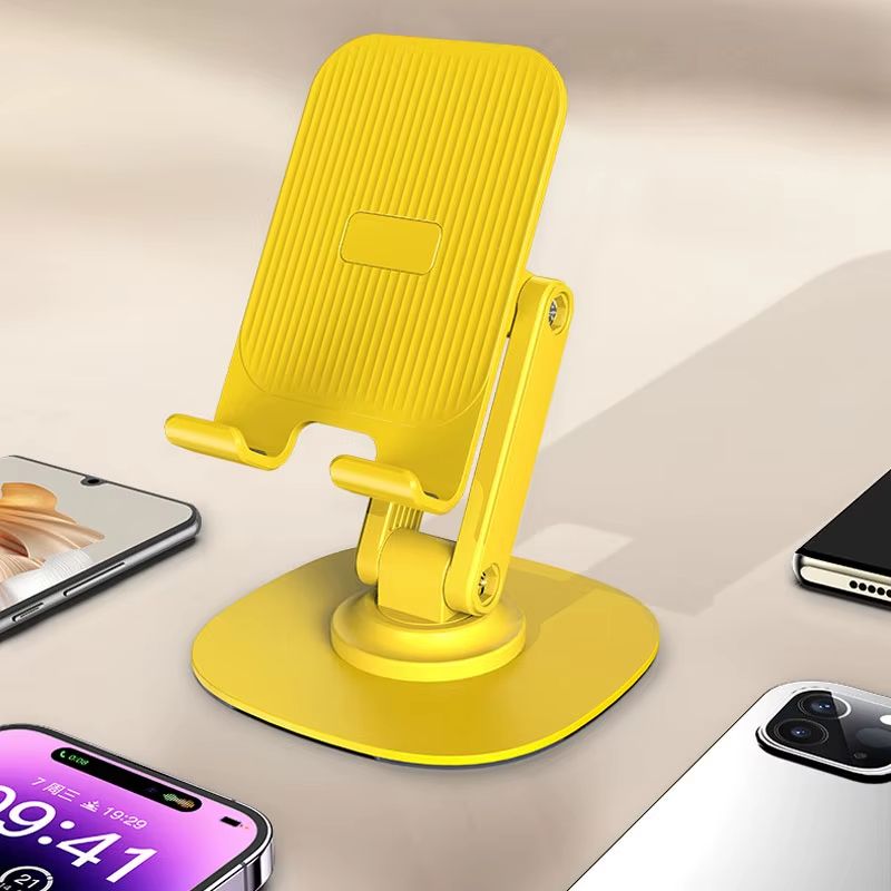 New Upgraded Mobile Phone Holder Dual-axis Metal 360° Rotating Mobile Phone Stand Desktop Multi-function Portable Folding Lifting Adjustment Live Broadcast/TV Series Mobile Accessories Tripods Mounts