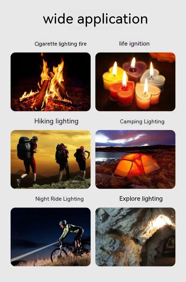 Multifunctional USB Rechargeable Lighters Portable Lighting Lighter Super Bright Flashlights Outdoor Camping Lighting Waterproof Lighter Emergency Work Lights Super Long Battery Life