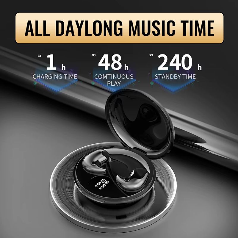 Wireless Sleep Invisible Earbuds Bluetooth 5.4 Mini In-ear Noise Reduction Earpods Gaming Sport Waterproof Bluetooth Earphone HiFi Stereo Sound Music TWS Headphones with Mic